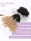 Ombre T1B/27 Honey Blonde Tips Textured Human Hair Loc Extensions