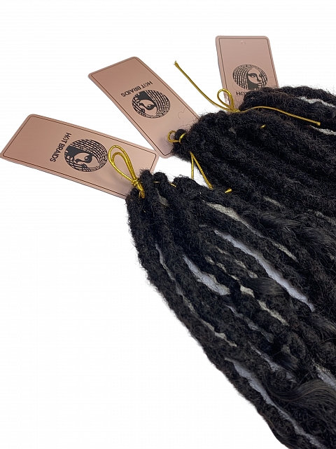 Premium 100% Human Hair Crochet Locs –Goddess Locs– Pre-Looped for DIY Instant Install – Ultra-Thin 0.5cm Lightweight Texture