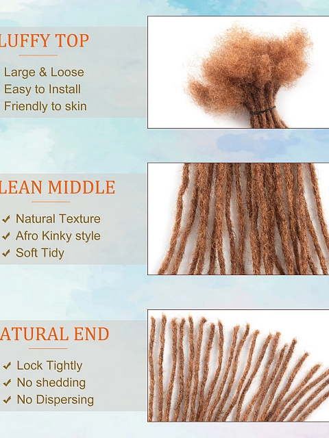 20strands/pack Manufacturing Vendors Locks Cheveux Naturel | Dreadlocks Human Hair Ombre Locs Extension Human Hair Locks for Men