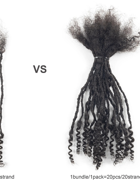 Handmade 100% Human Hair Micro Dreadlocs Inter Loc Style with Curly Ends Hair Extension