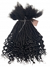 Textured Interlocked Human Hair Loc Extensions with Loose Curly Curls