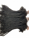 Standard Human Hair Loc Extensions With Curly Ends Natural Black