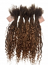 Goddess Human Hair Loc Extensions Color #4 w/ #30 Highlights