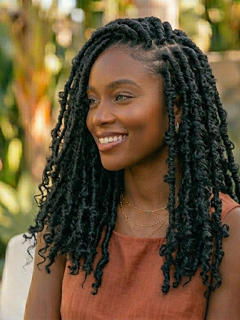 Premium Tangle-Free 100% Human Hair Crochet Locs –Butterfly Locs– Pre-Looped for DIY Instant Install – Ultra-Thin 0.6cm Lightweight Texture