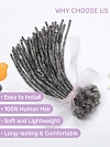 Salt and Pepper Standard Human Hair Loc Extensions