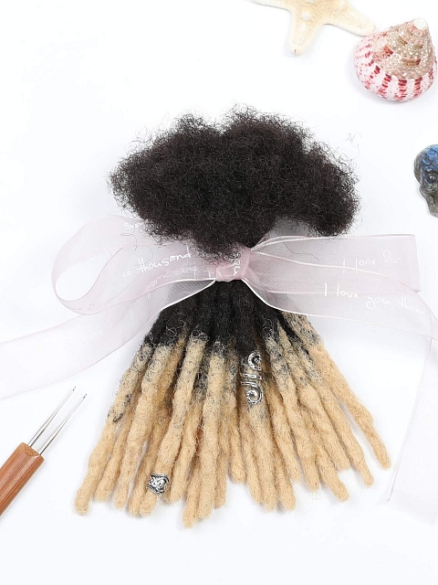  Permanent Locs Hair Extensions Bundles Bug Color Full Handmade Real Human Hair Dreadlock Extensions
