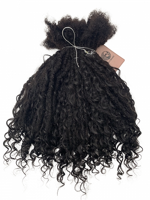 Goddess Human Hair Loc Extensions Natural Black