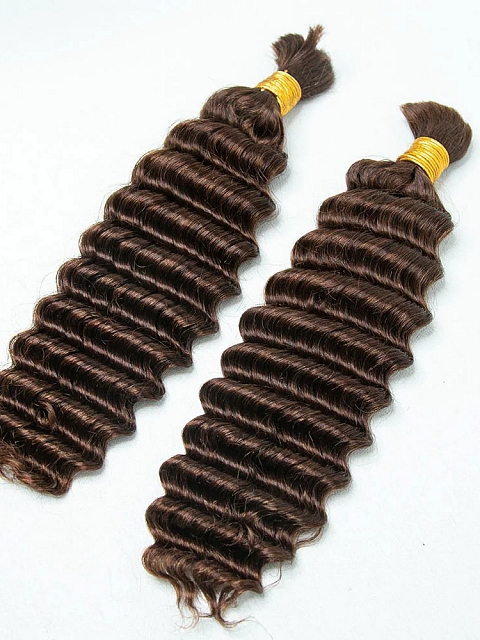 Medium Brown Deep Wave  - Bulk Human Hair - Loose/Braids