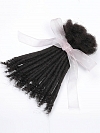 Human Hair Loc Extensions With Curly Ends - Nautral Black Color
