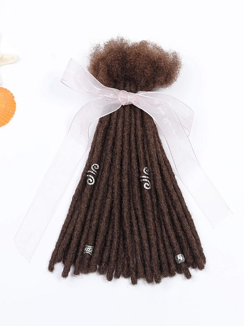 #4 Medium Brown Standard Human Hair Loc Extensions