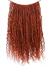 Copper Red Crochet Faux Locs Braids with Human Hair Curls