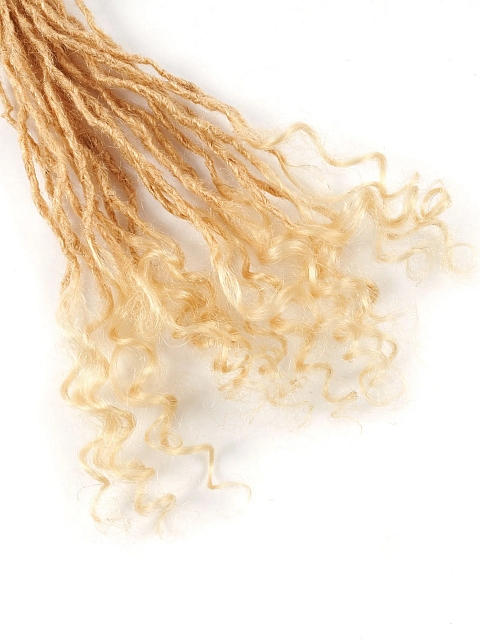 100% Full Handmade 613 Blonde Sister Locs Extensions Human Hair Dreadlock Extensions with Curly Ends