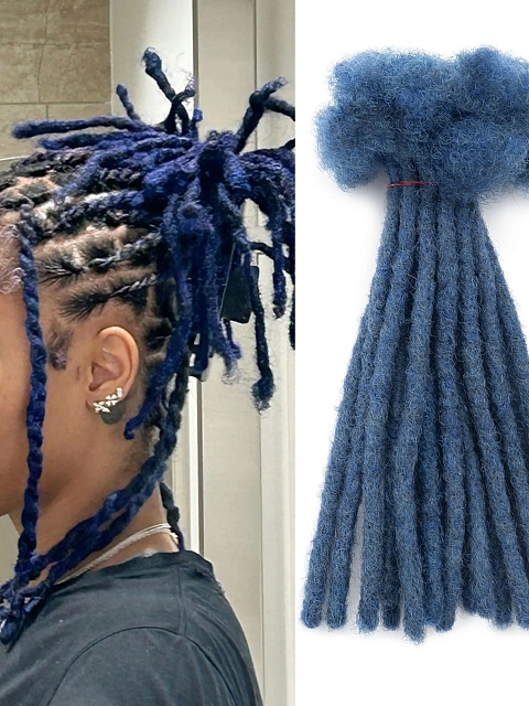 Natural Human Afro Kinky Locs Extension 100% Human Hair Extension Soft Regular Dread Handmade Locs