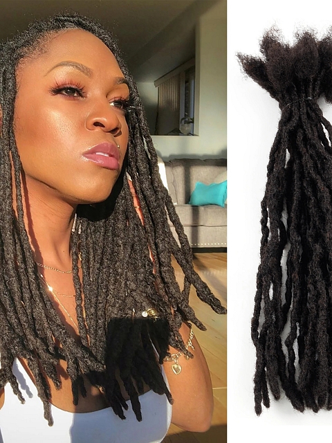 Dreads Interlock Textured Locs Extensions Human Hair Microlocks Sisterlocks Extensions