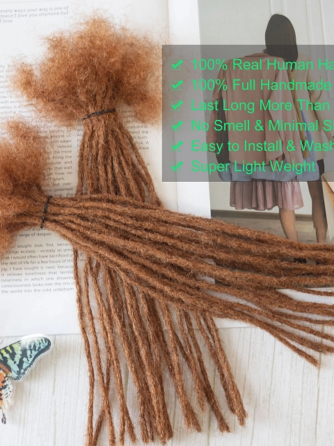 20strands/pack Manufacturing Vendors Locks Cheveux Naturel | Dreadlocks Human Hair Ombre Locs Extension Human Hair Locks for Men