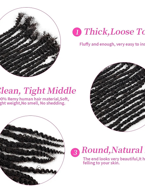 Fashion Extensions 100% Human Hair Dreadlocks Curly End Not Easy Break Texture Locs for Rock&Roll