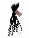 Textured Interlocked Human Hair Loc Extensions with Loose Curly Curls