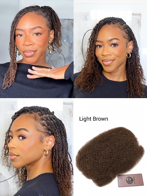 #4 Light Brown-Tight Afro Kinky - Bulk Human Hair - Dreadlocs/Twists