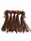 #30 Caramel Brown Standard Human Hair Loc Extensions Curly Tips