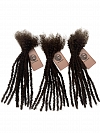 Textured Interlocked Human Hair Loc Extensions Color #4 Light Brown