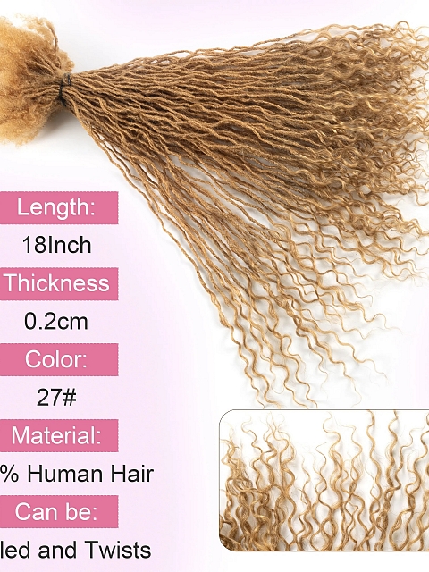 100 % Human Hair Wholesale Unprocessed Inter Curly Locs Extension Dreadlocks Crochet Locs for Twist