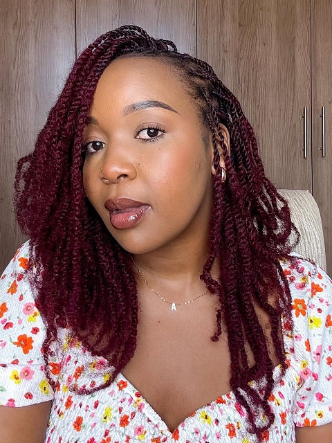 Burgandy-Tight Afro Kinky - Bulk Human Hair - Dreadlocs/Twists