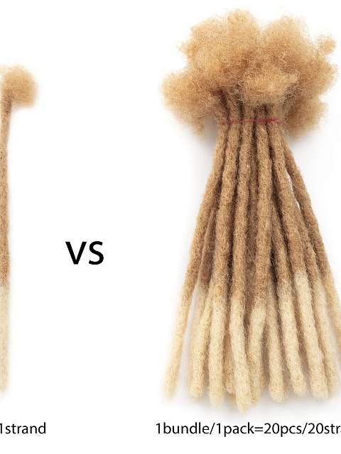 20strands/pack 0.6cm Thickness Tip Blonde 100% Real Human Hair Dread Lock Extensions Full Handmade Permanent Extension Bundles