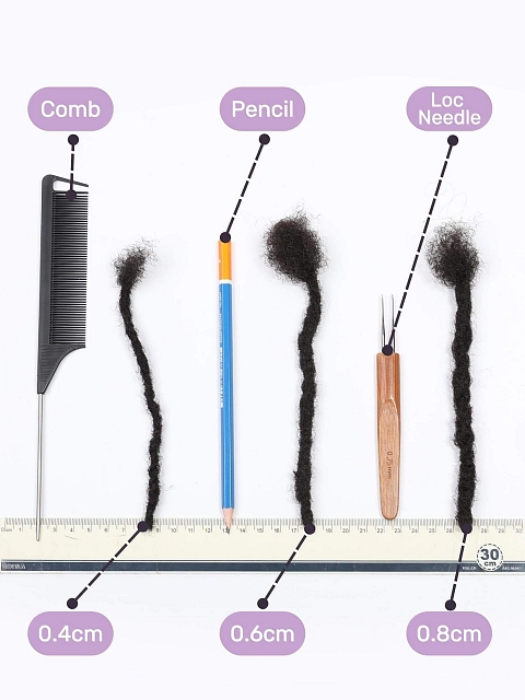 Textured Interlocked Human Hair Loc Extensions