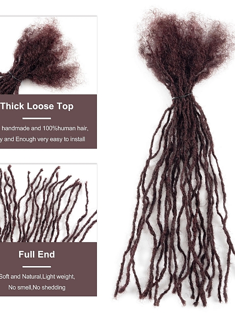 Micro Loc Extensions Human Hair Handmade Crochet Sister Dreadlocks Extension with Curly Ends for Women