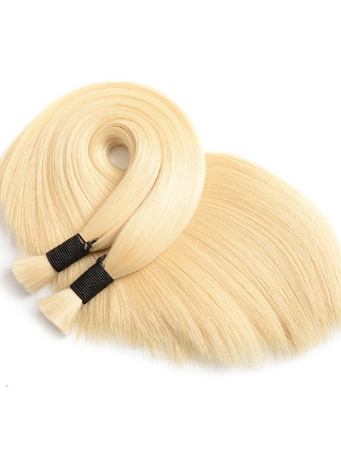 Platinum Blond Soft Straight - Bulk Human Hair - Loose/Braids