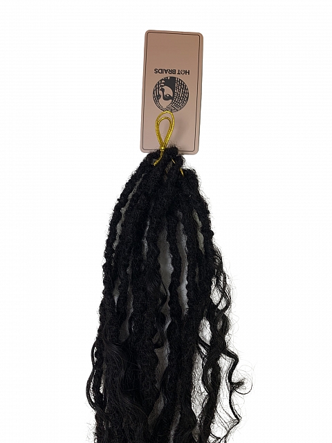 Premium 100% Human Hair Crochet Locs –Goddess Locs– Pre-Looped for DIY Instant Install – Ultra-Thin 0.5cm Lightweight Texture
