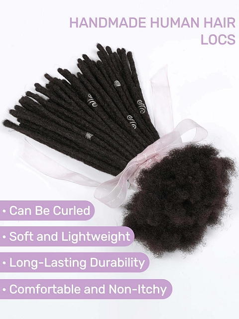Natural Black Basic Standard Human Hair Loc Extensions
