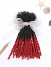 Ombre Red Tips Textured Human Hair Loc Extensions