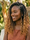 Pre-Looped Human Hair Loc Extensions With Curly Ends