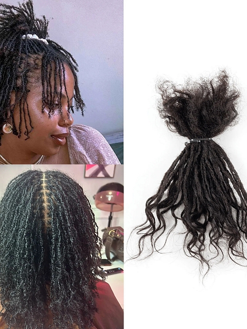 Longtemps Crochet Dreadlocks Locks Cheveux Naturel Inter Curly Locs Sisterlocks for Femme Can Be Curled