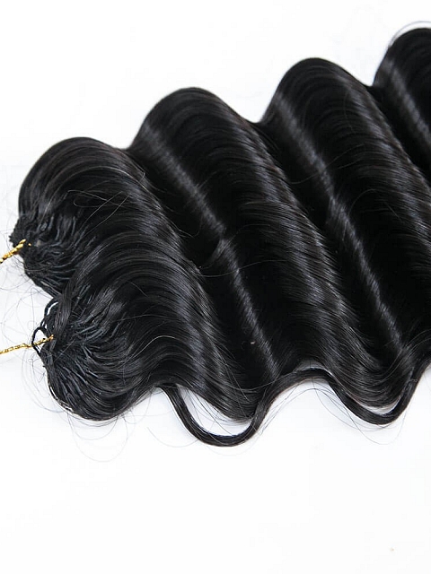 Hand-made Deep Wave Crochet Human Hair Extension