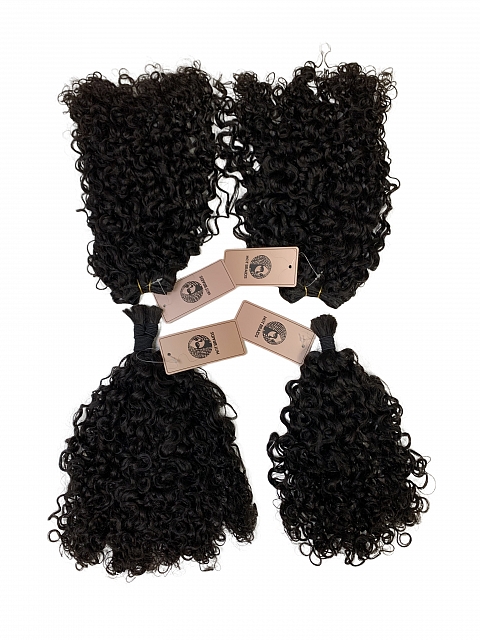 3b3c Exotic Kinky Curly -Reusable The Hybrid Glam Kit-Braiding w/ Weft Hair Combo