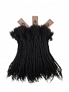 Standard Human Hair Loc Extensions With Curly Ends Natural Black