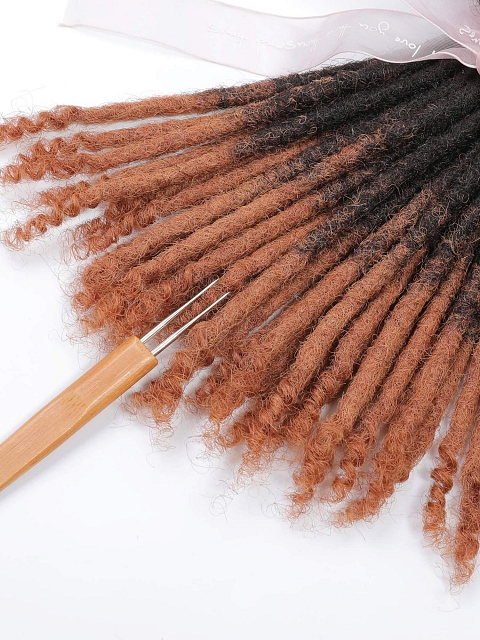 Interlock Extension Human Hair Brazilian Remy Human Hair Dreadlock Extensions Microlocs with Curly Ends