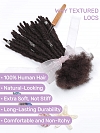 100% Human Hair Textured Loc Extensions Dark Brown Color 