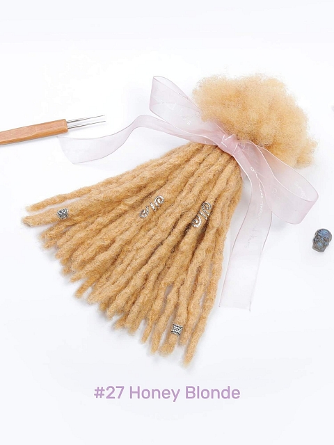 Textured Interlocked Human Hair Loc Extensions - Colors Available