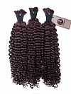 Dark Burgundy Semi Curly - Bulk Human Hair - Loose/Braids