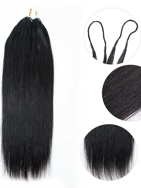 Hand-made Silk Straight Crochet Human Hair Extension