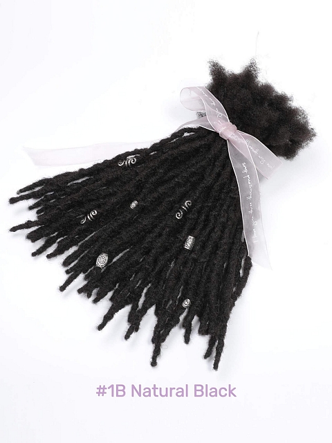 Textured Interlocked Human Hair Loc Extensions