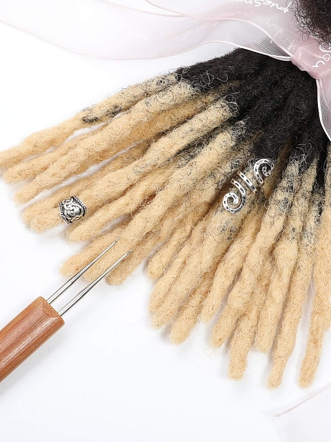  Permanent Locs Hair Extensions Bundles Bug Color Full Handmade Real Human Hair Dreadlock Extensions
