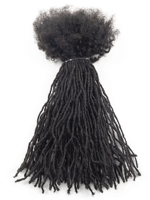 100% Real Human Hair Dreadlock Extensions Curly Handmade Permanent Loc Extensions Bundles