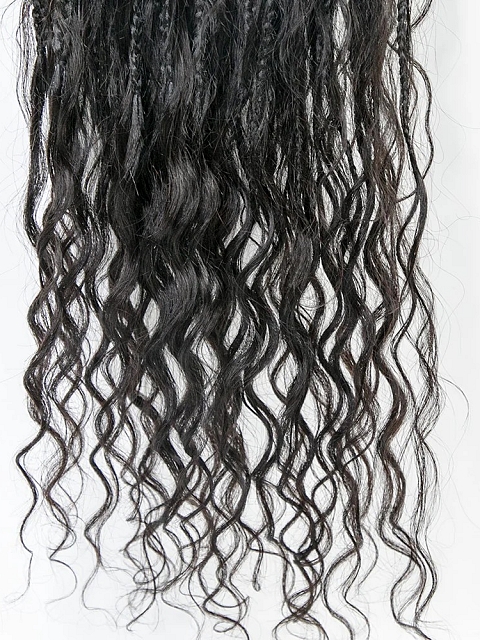 Pre-Looped Crochet Mermaid Boho Box Braids With Loose Wave Human Hair
