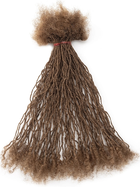 100% Real Human Hair Curly Tips Interlocked Sisters Locs Micro Dreadlock Extensions Permanent Natural Looking