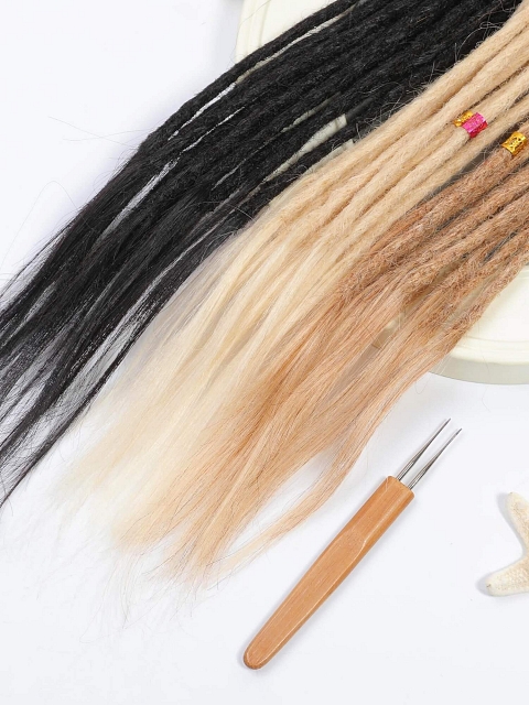 Loop Top Straight Human Hair Dreadlock Extensions