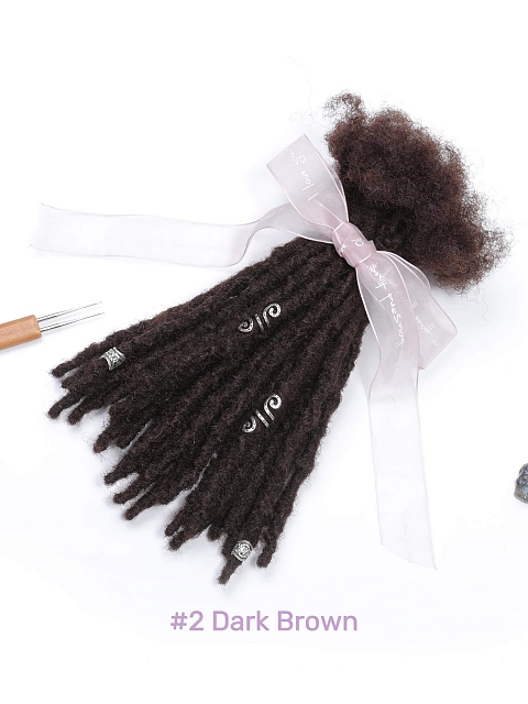 Textured Interlocked Human Hair Loc Extensions - Colors Available